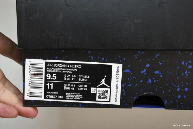 Royal Retro Jordan Black 4 CT8527-018 Game 0717